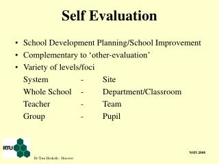 Self Evaluation