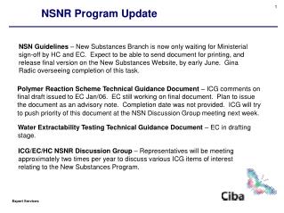 NSNR Program Update