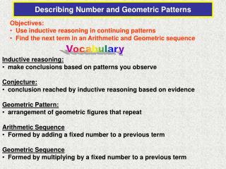 Describing Number and Geometric Patterns