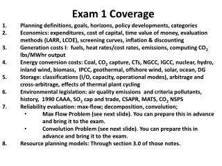 Exam 1 Coverage