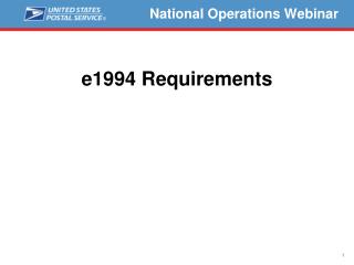 National Operations Webinar