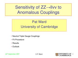 Sensitivity of ZZ → ll νν to Anomalous Couplings