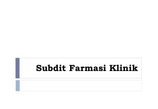Subdit Farmasi Klinik