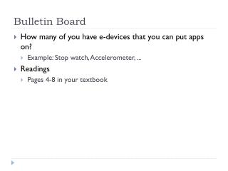 Bulletin Board