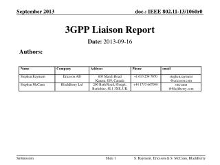 3GPP Liaison Report