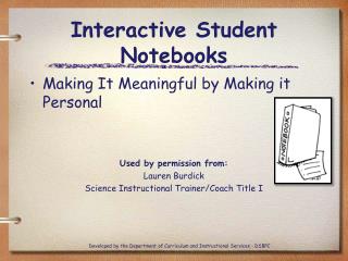 Interactive Student Notebooks