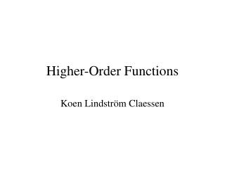 Higher-Order Functions