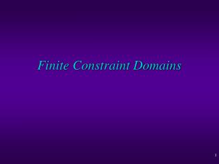 Finite Constraint Domains