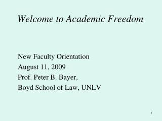 Welcome to Academic Freedom