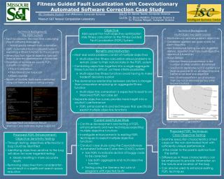 Fitness Guided Fault Localization with Coevolutionary Automated Software Correction Case Study