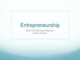 Entrepreneurship