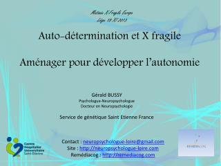 Auto-détermination et X fragile Aménager pour développer l’autonomie