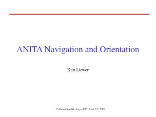 ANITA Navigation and Orientation