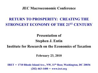 JEC Macroeconomic Conference