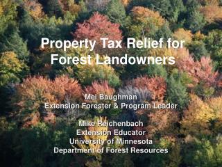 Property Tax Relief for Forest Landowners