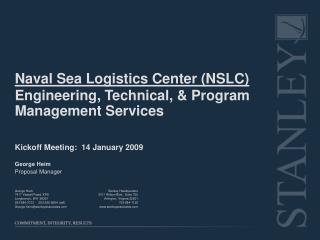 Naval Sea Logistics Center (NSLC) Engineering, Technical, &amp; Program Management Services