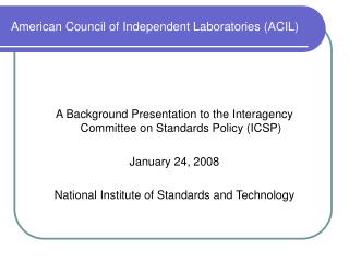 American Council of Independent Laboratories (ACIL)