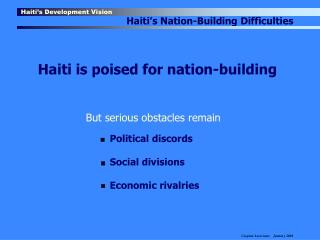 Haiti’s Development Vision