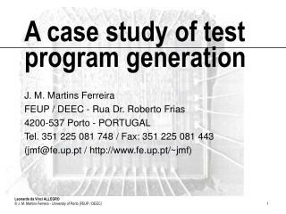 A case study of test program generation