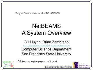 NetBEAMS A System Overview