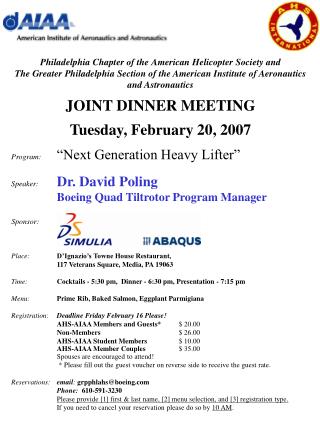 Philadelphia Chapter of the American Helicopter Society and