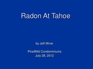 Radon At Tahoe