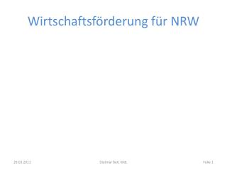 Wirtschaftsförderung für NRW