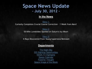 Space News Update - July 30, 2012 -