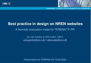 Best practice in design on NREN websites