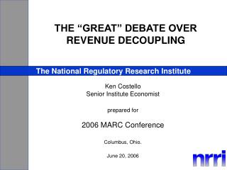 The National Regulatory Research Institute