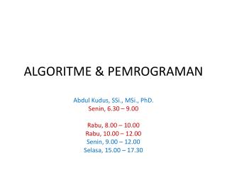 ALGORITME &amp; PEMROGRAMAN