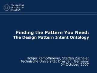 Finding the Pattern You Need: The Design Pattern Intent Ontology