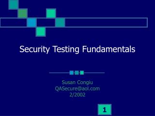 Security Testing Fundamentals