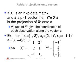 Aside: projections onto vectors