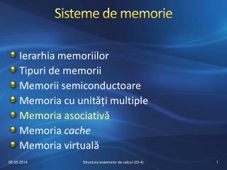 Sisteme de memorie