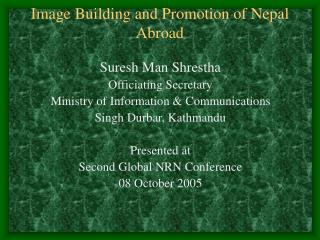 Image Building and Promotion of Nepal Abroad