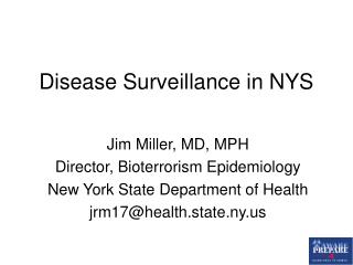 Disease Surveillance in NYS