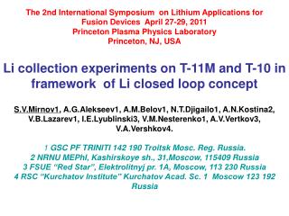 Li collection experiments on T-11M and T-10 in framework of Li closed loop concept