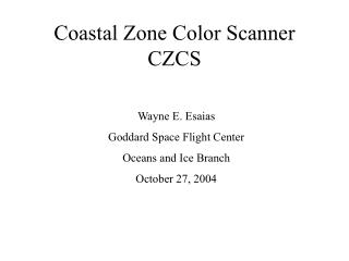 Coastal Zone Color Scanner CZCS