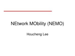 NEtwork MObility (NEMO)