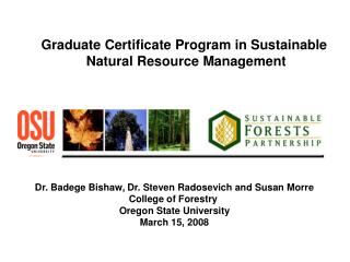 Graduate Certificate Program in Sustainable Natural Resource Management