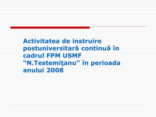 Catedre şi cursuri în componenţa FPM