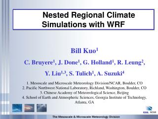 Nested Regional Climate Simulations with WRF