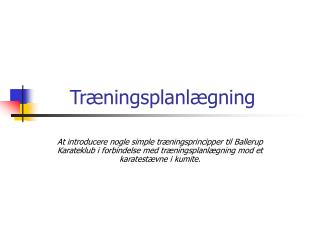 Træningsplanlægning