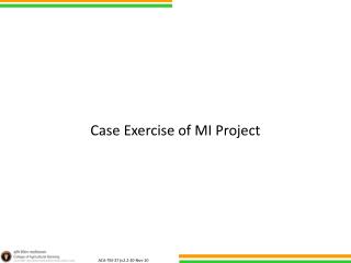 Case Exercise of MI Project