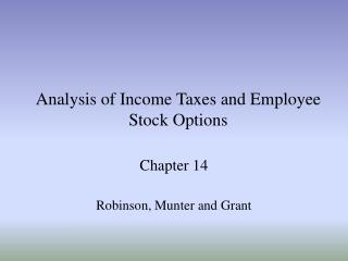 Analysis of Income Taxes and Employee Stock Options