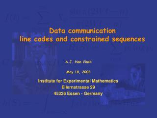 Data communication line codes and constrained sequences