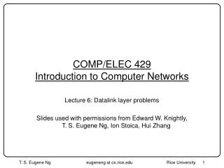 COMP/ELEC 429 Introduction to Computer Networks