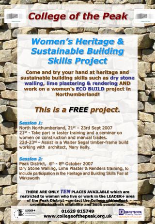 Women’s Heritage &amp; Sustainable Building Skills Project