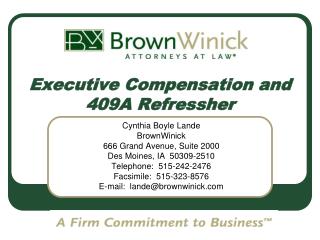 Executive Compensation and 409A Refressher